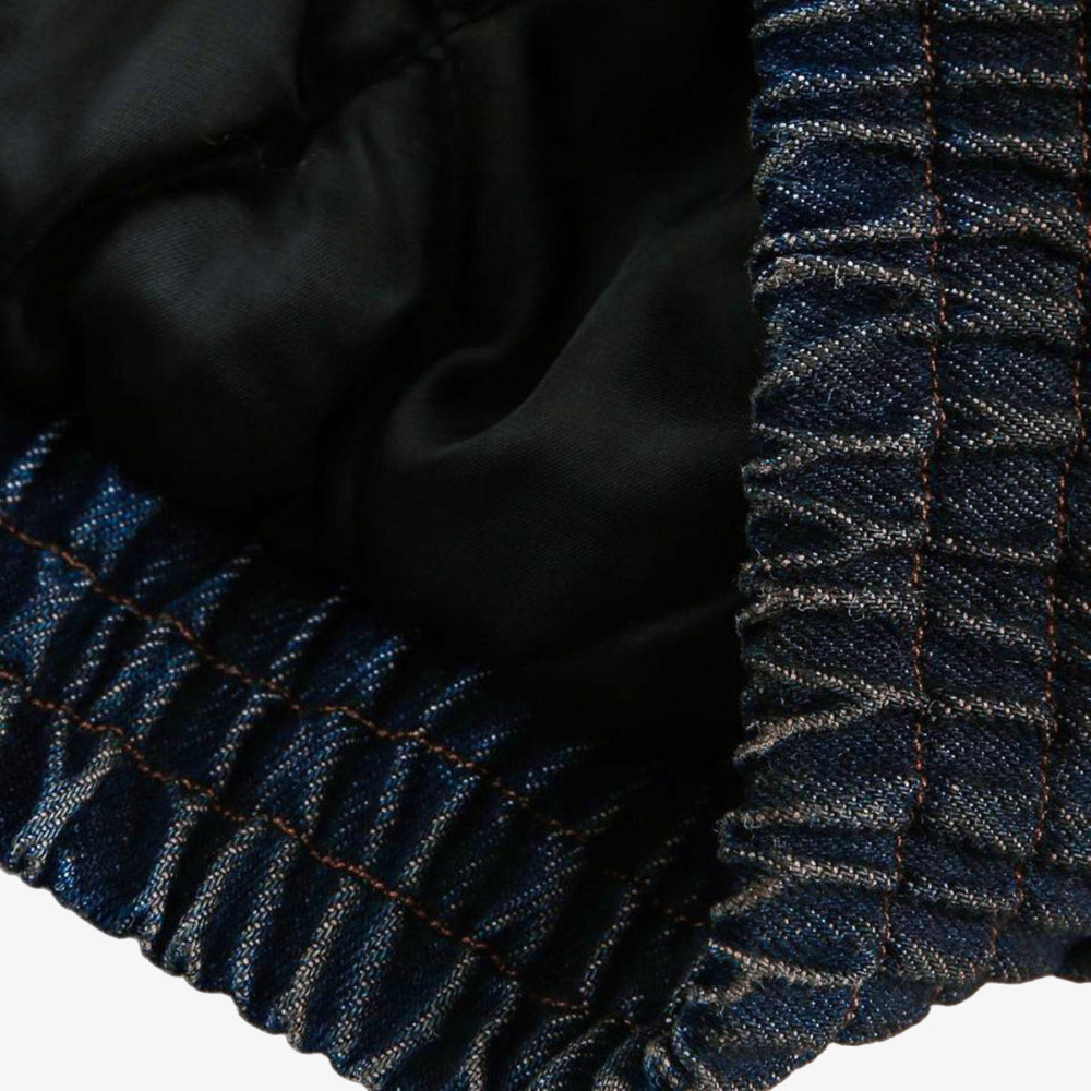 Denim Fur Hooded Jacket - Deep Blue