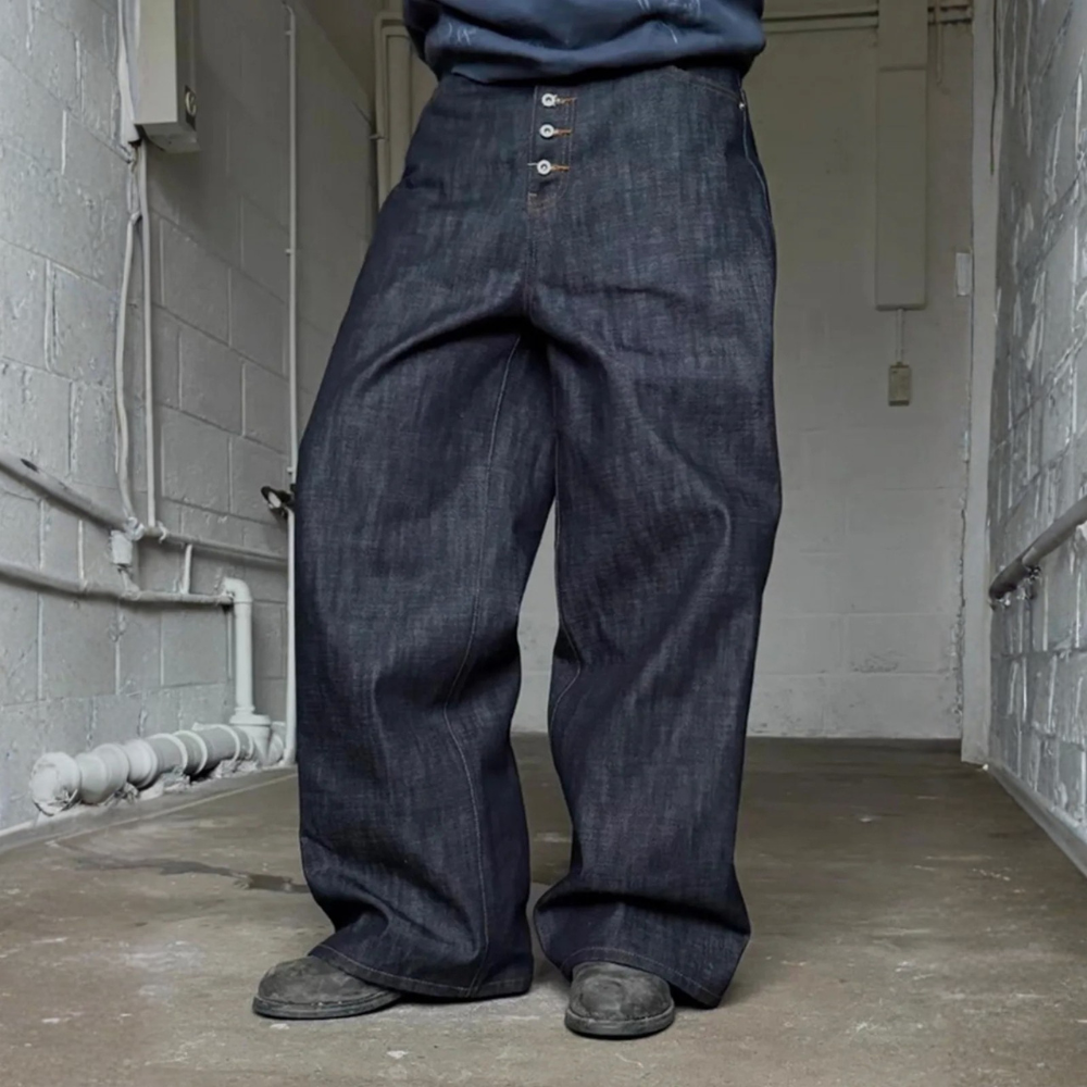 Denim Baggy Pants - Black