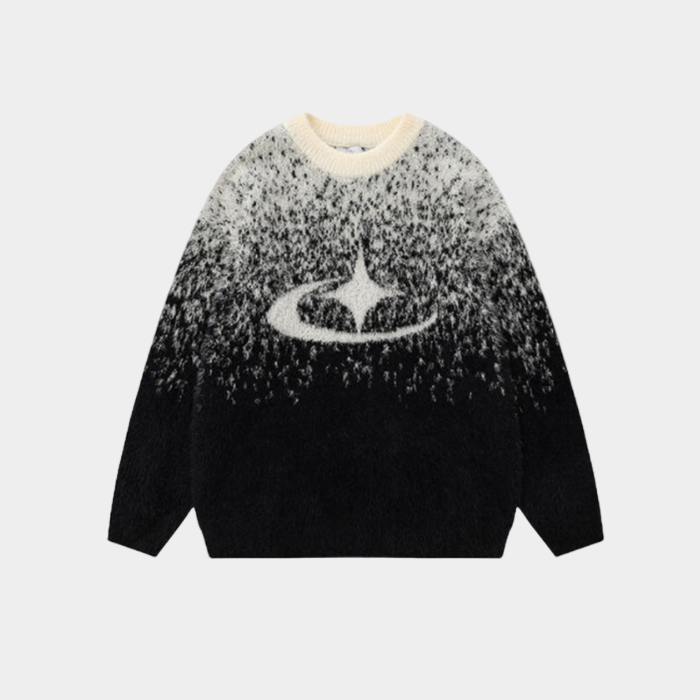 Stellar Splash Knitted Sweater - Gray