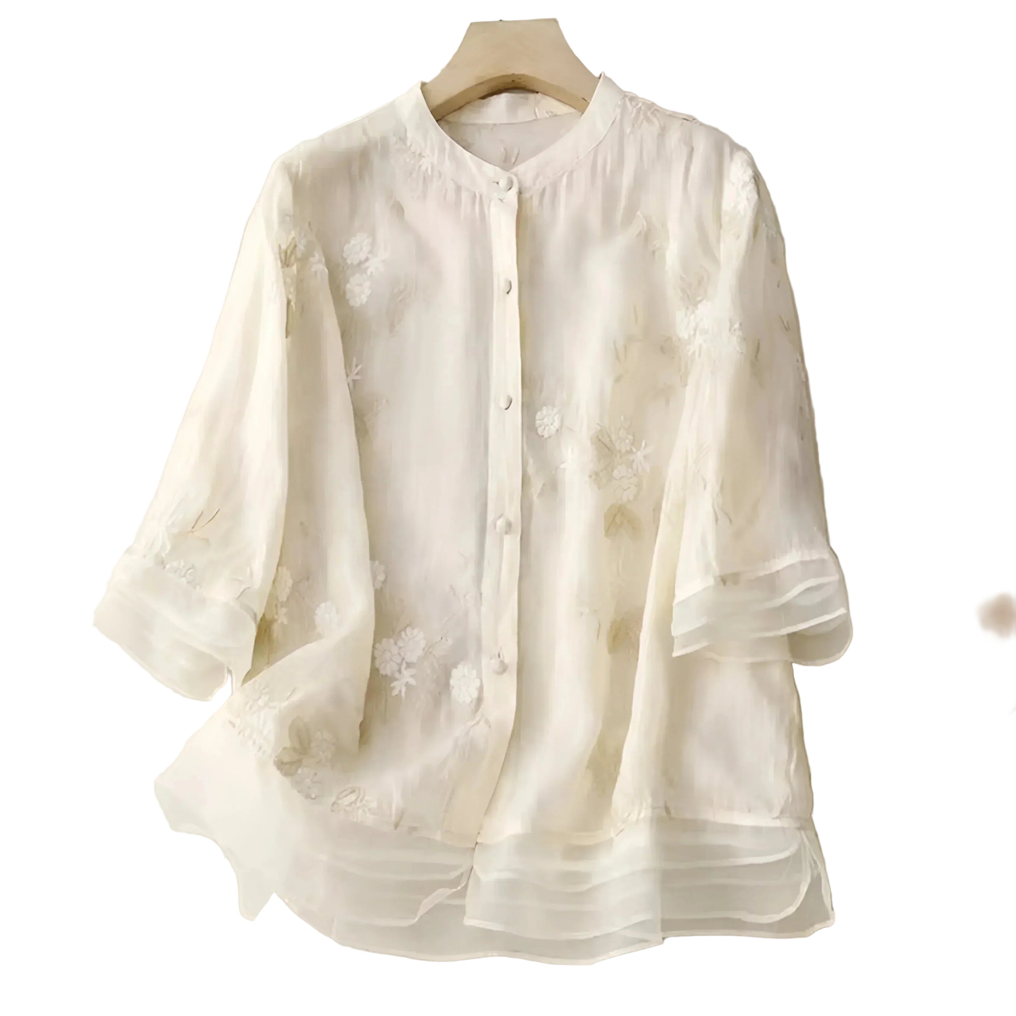 Emily | Haut avec fleurs brodées