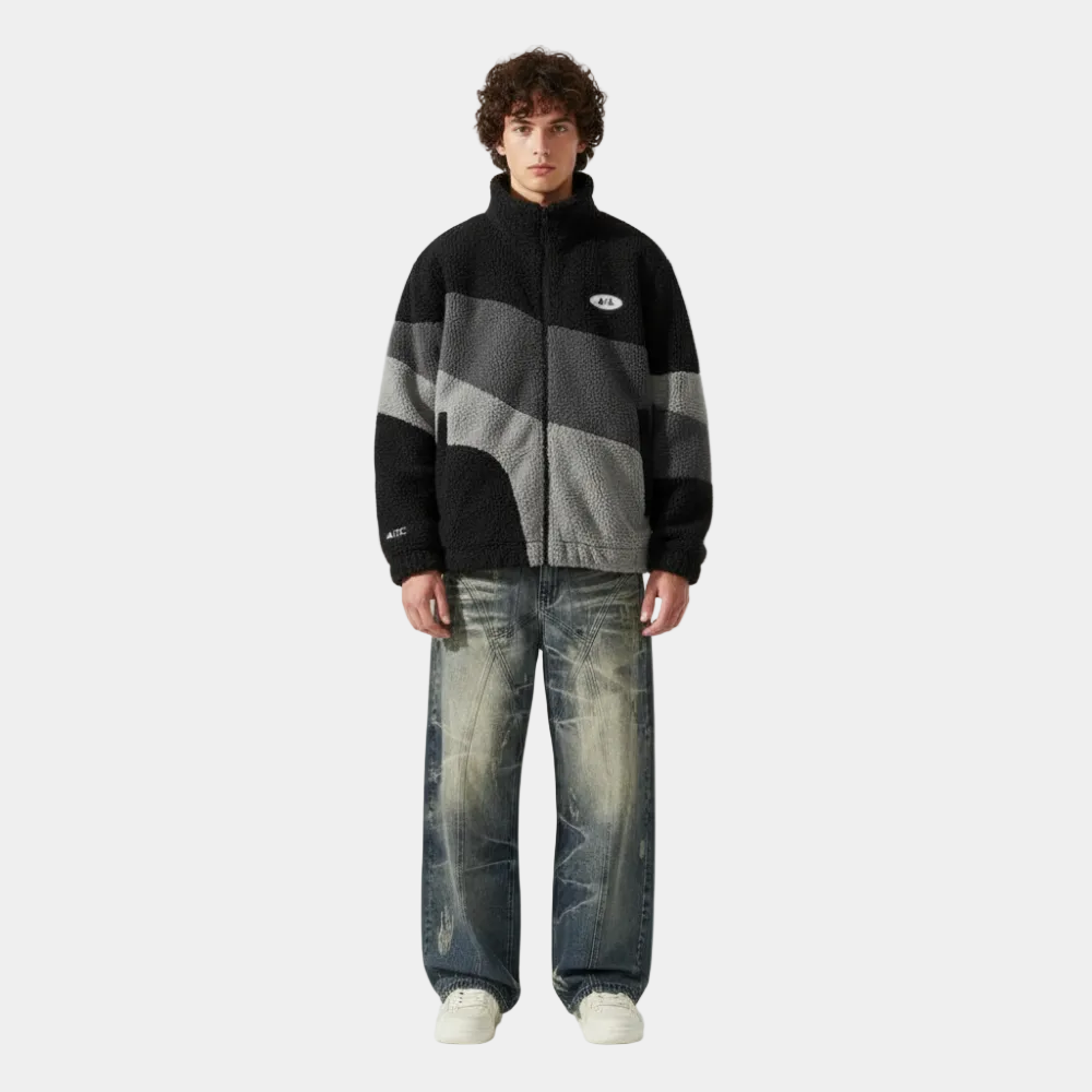 'Graphic Lining' Baggy Jeans
