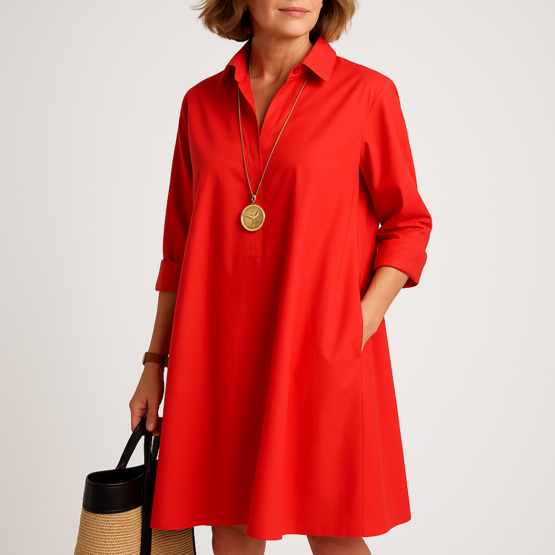 Bettina | Robe chemise ample avec col classique