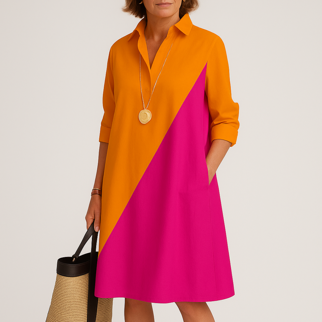 Bettina | Robe chemise ample avec col classique