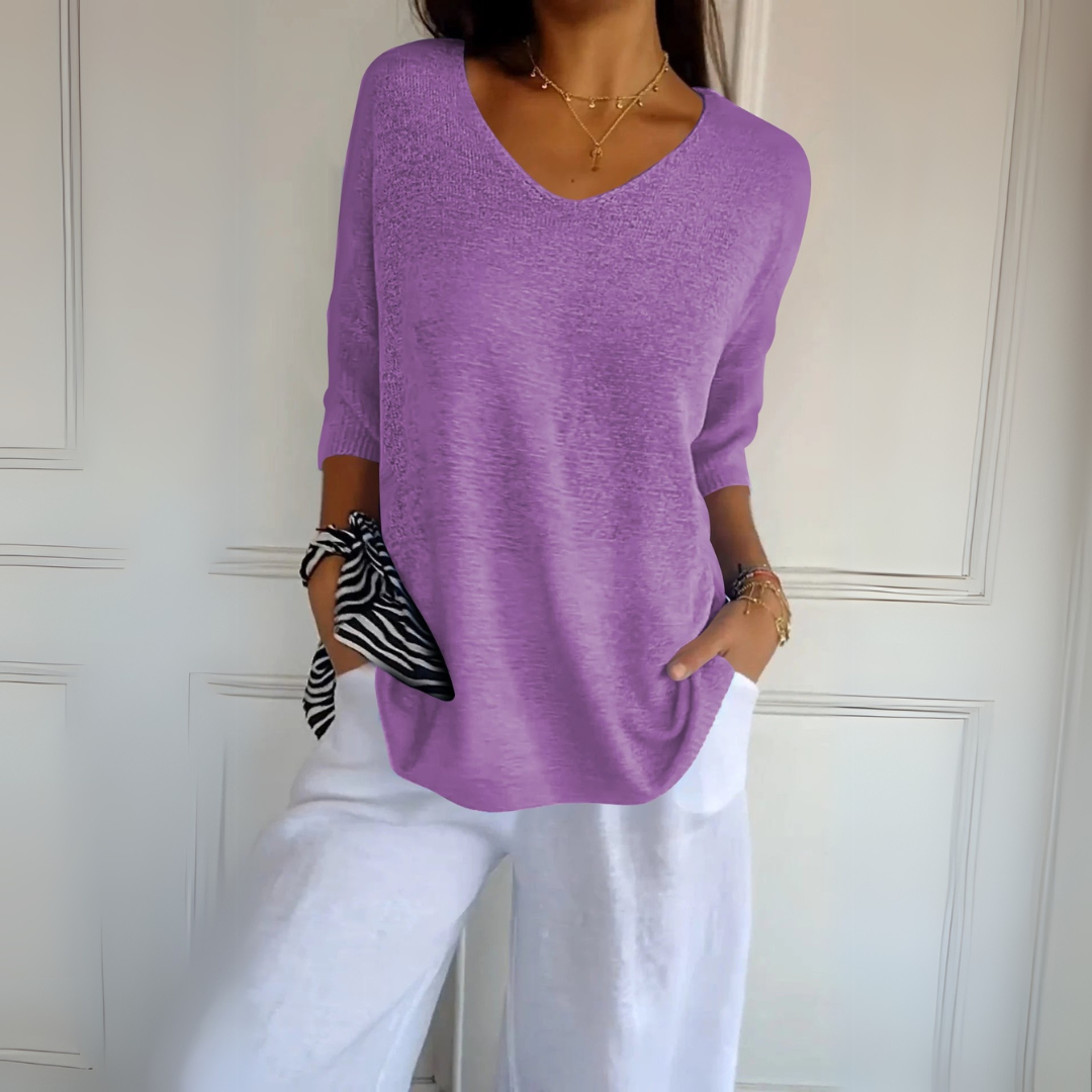 Anna | Haut en maille avec col en V