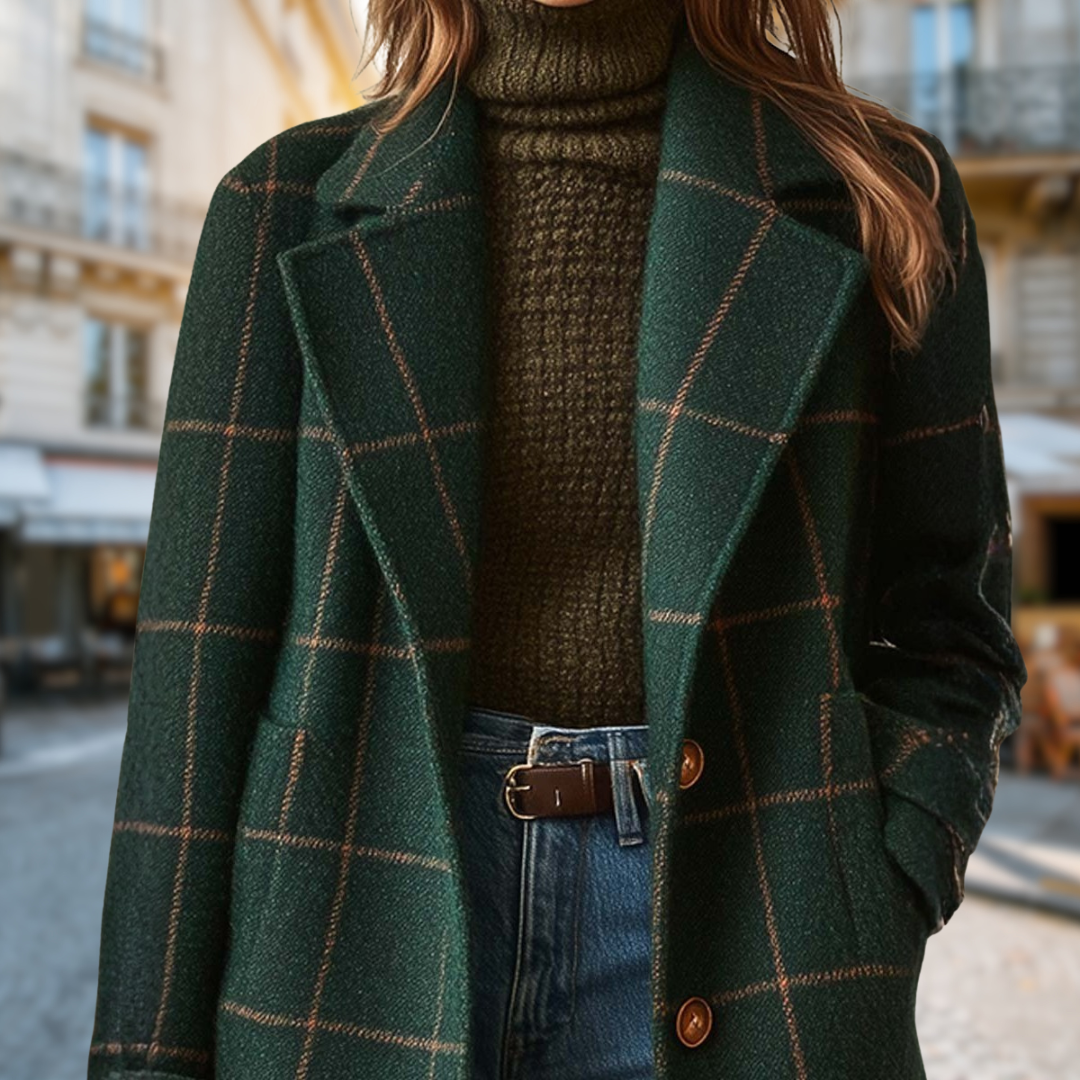 Maréline | Manteau Long Élégance Graphique