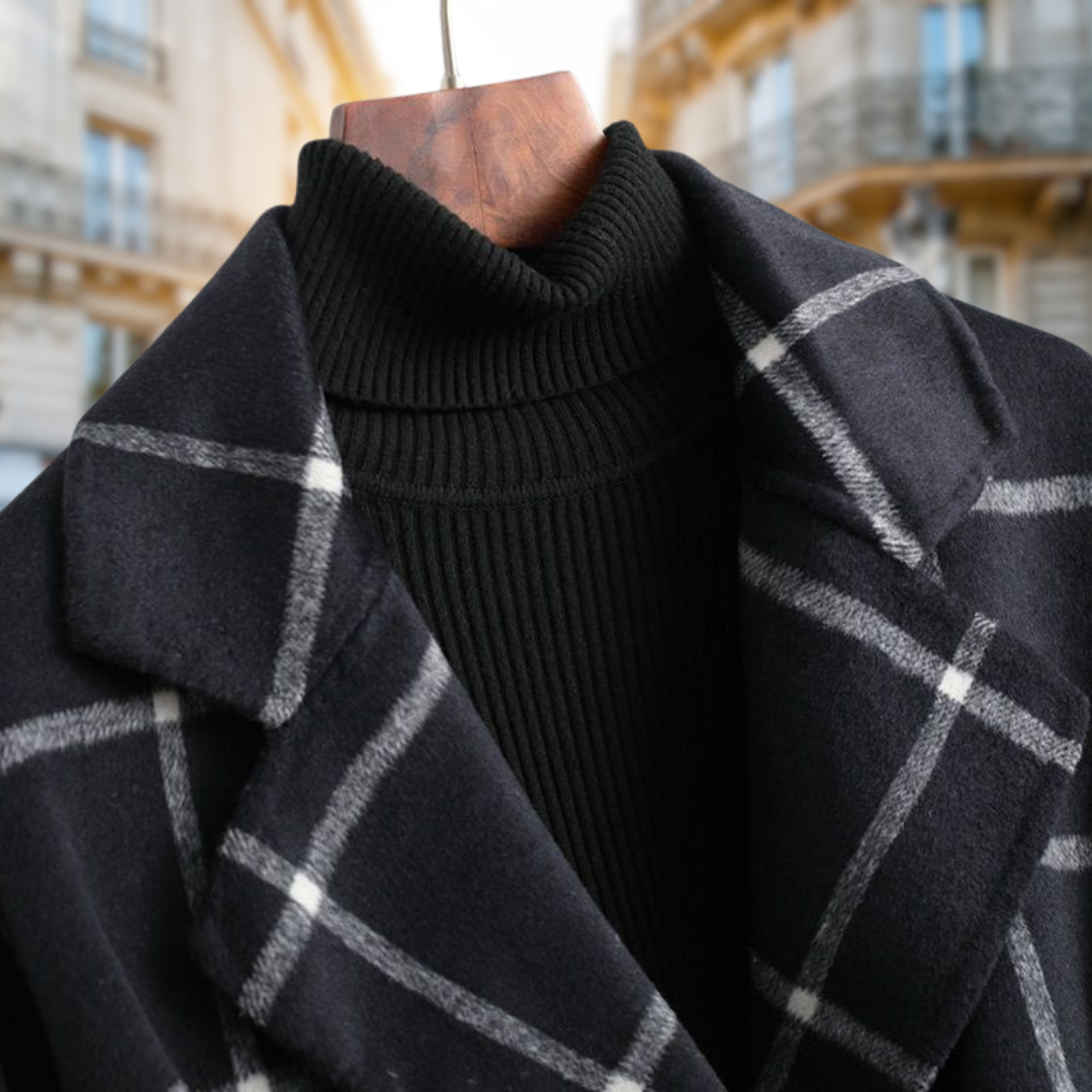 Maréline | Manteau Long Élégance Graphique