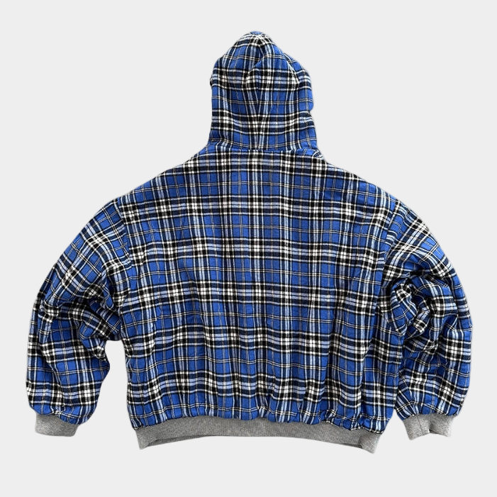 Checkered Inside Out Zipper - Gray