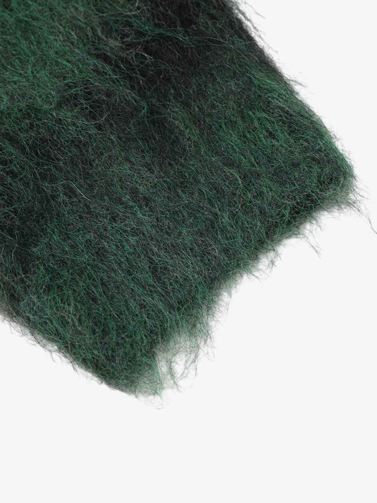 Embroidered Camouflage Shaggy Knitted Sweater