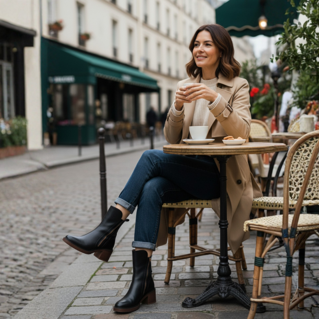 Éliane | Bottines à talon élégantes avec fermeture zippée