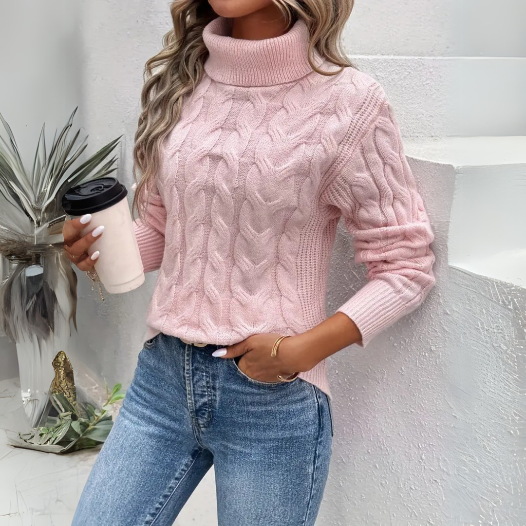 Gloria | Pull à col roulé torsadé