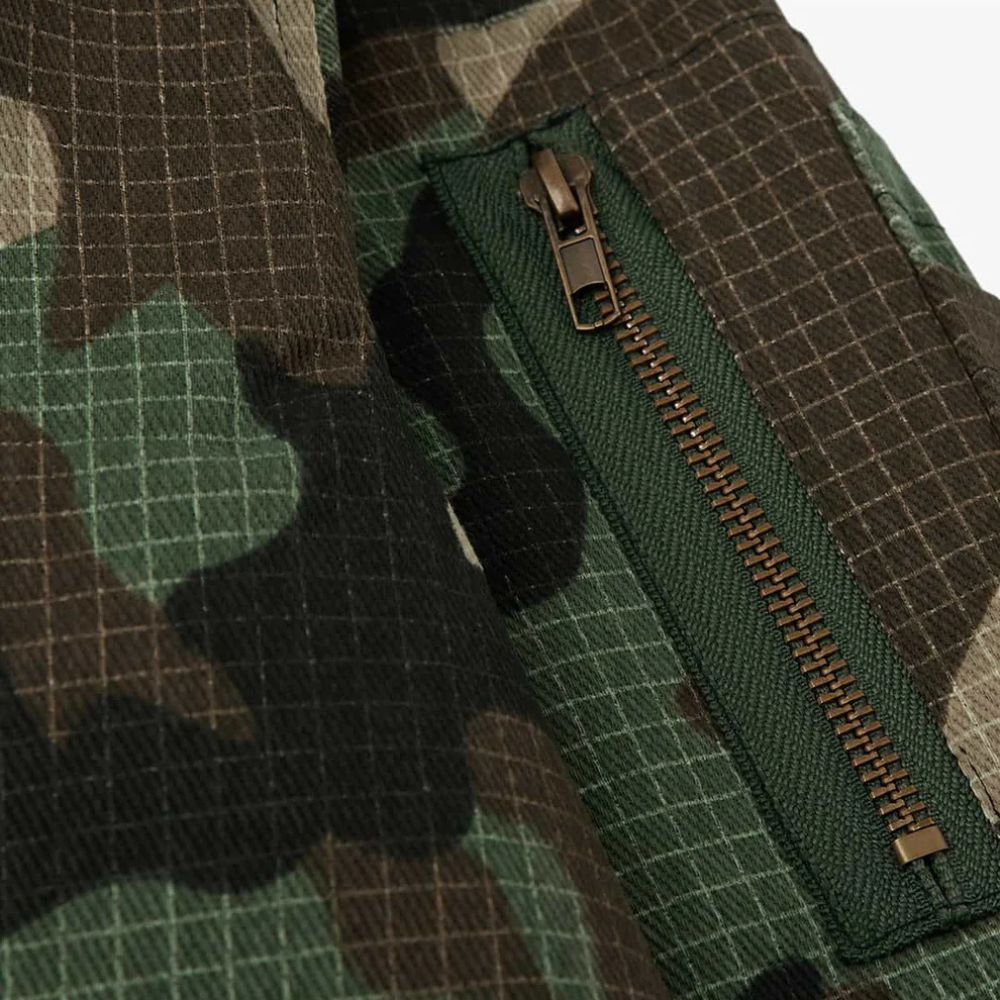 Camouflage Fur Collar Reversible Cotton Jacket