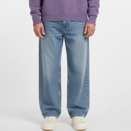 Baggy Denim Jeans - Grey/Blue