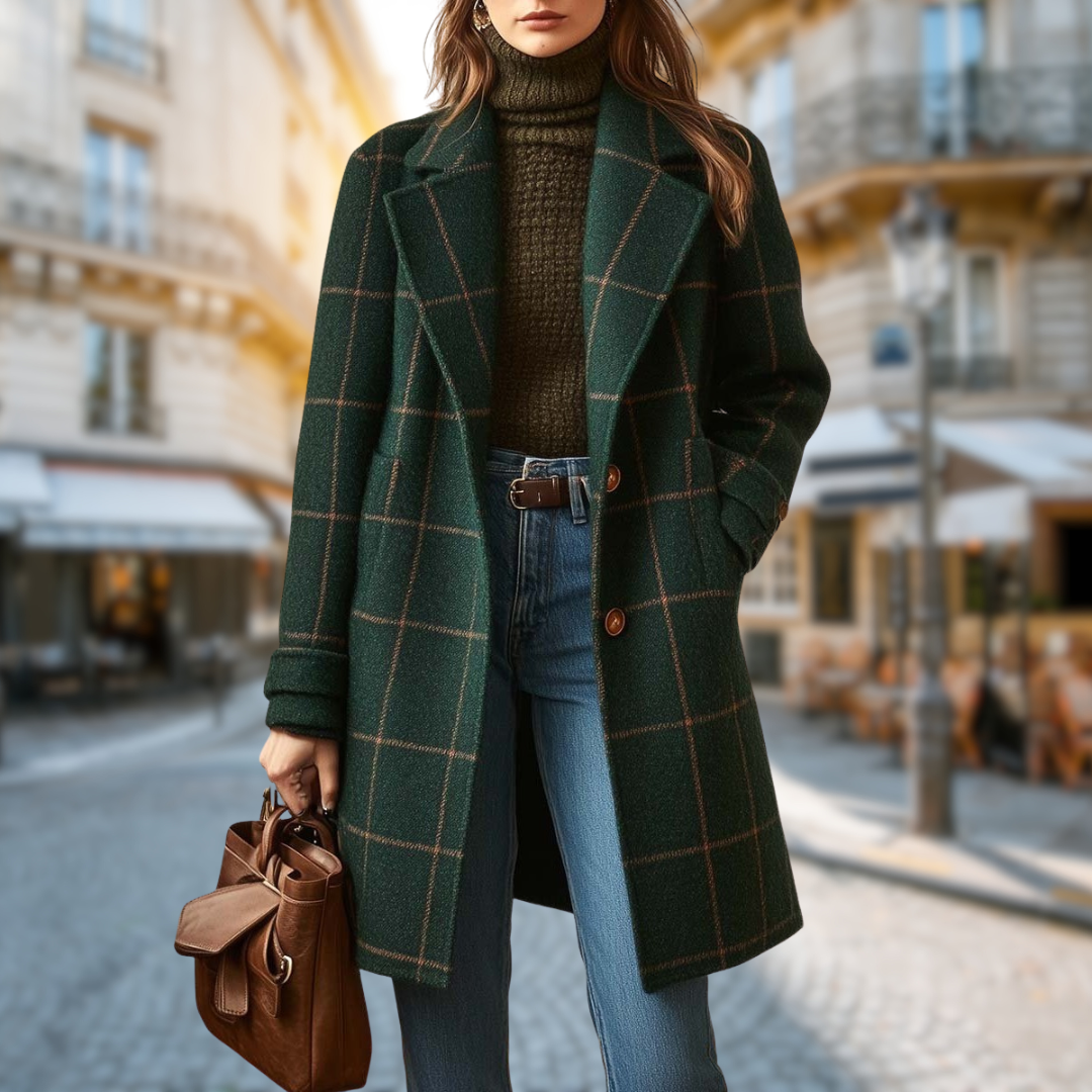 Maréline | Manteau Long Élégance Graphique