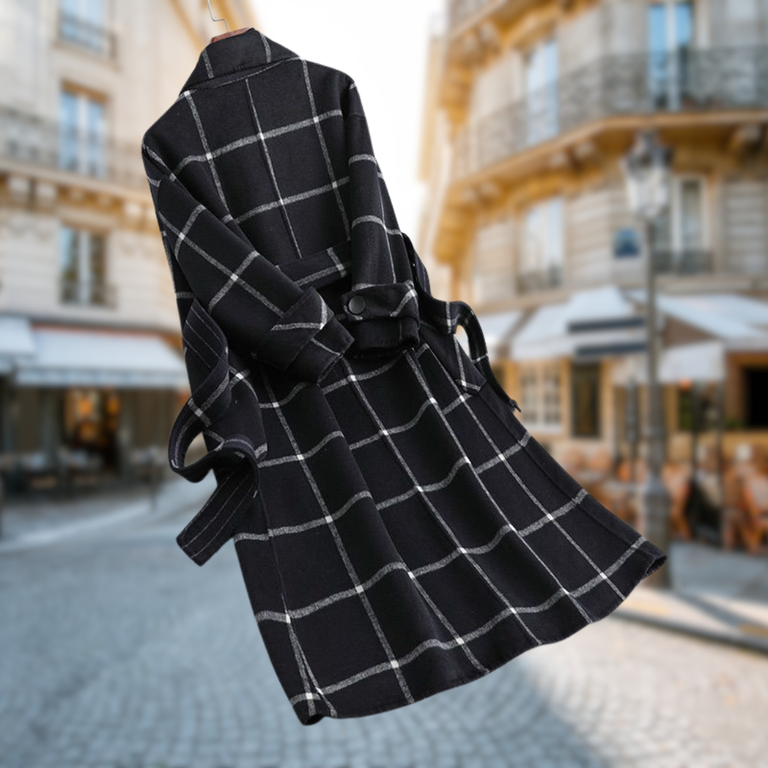 Maréline | Manteau Long Élégance Graphique