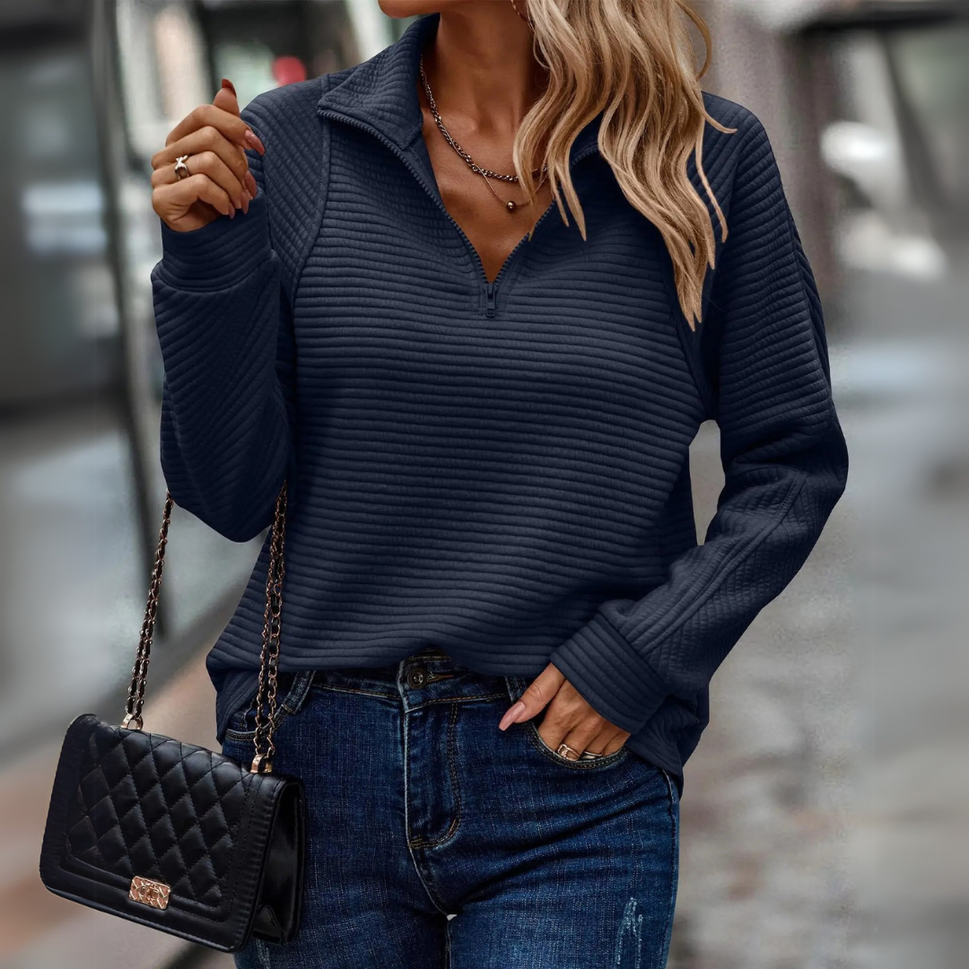 Vina | Élegant pull à mi-zip