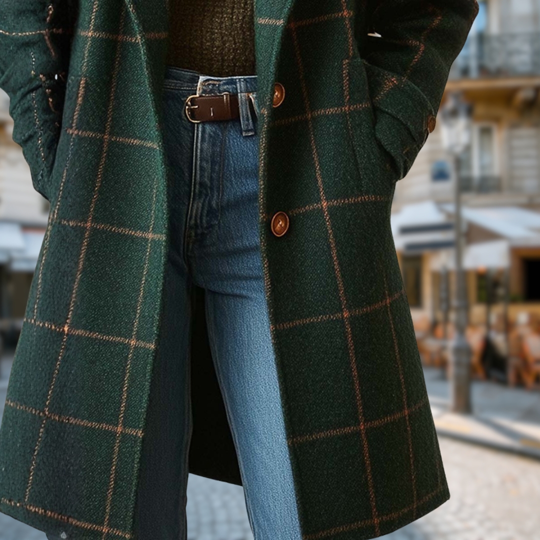 Maréline | Manteau Long Élégance Graphique