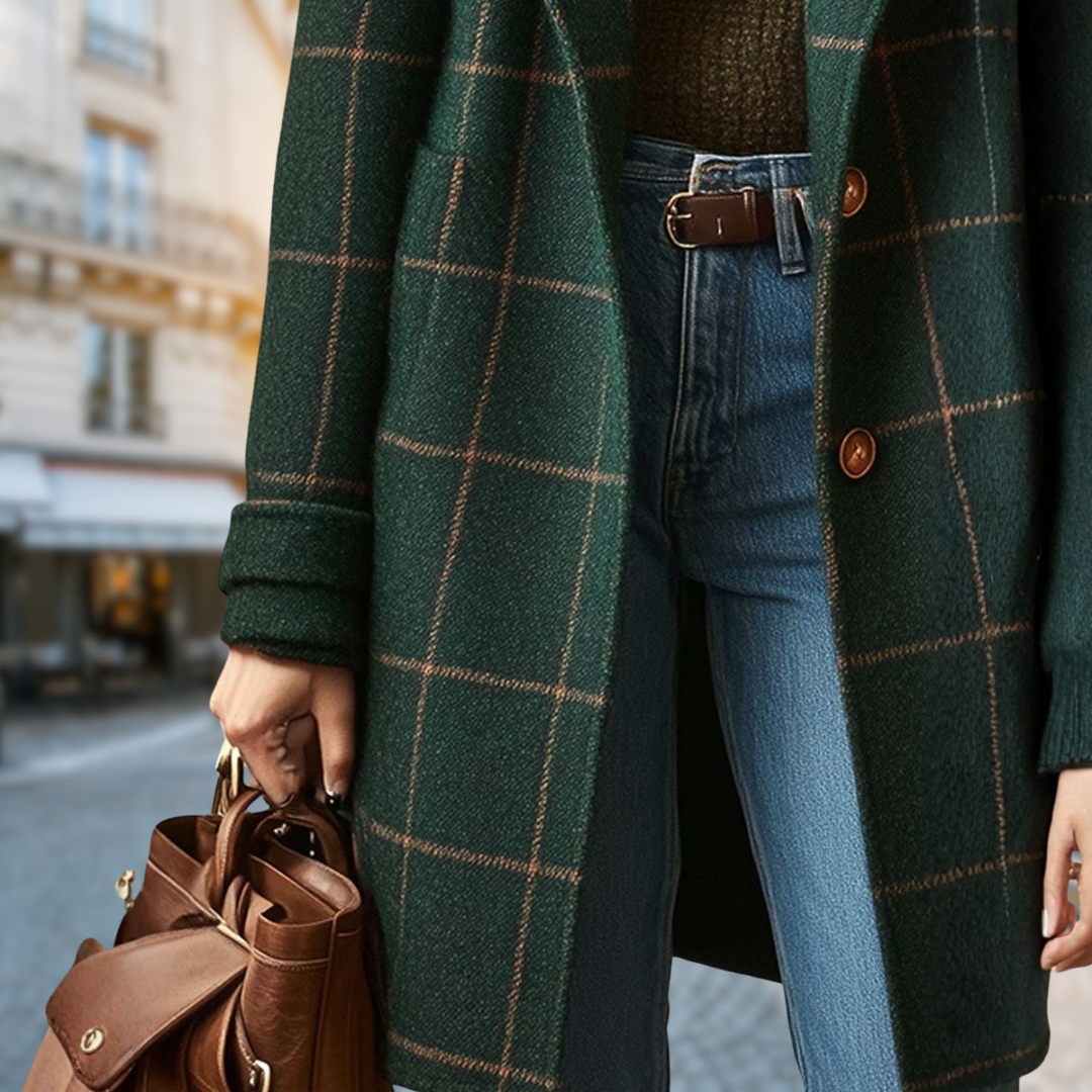 Maréline | Manteau Long Élégance Graphique