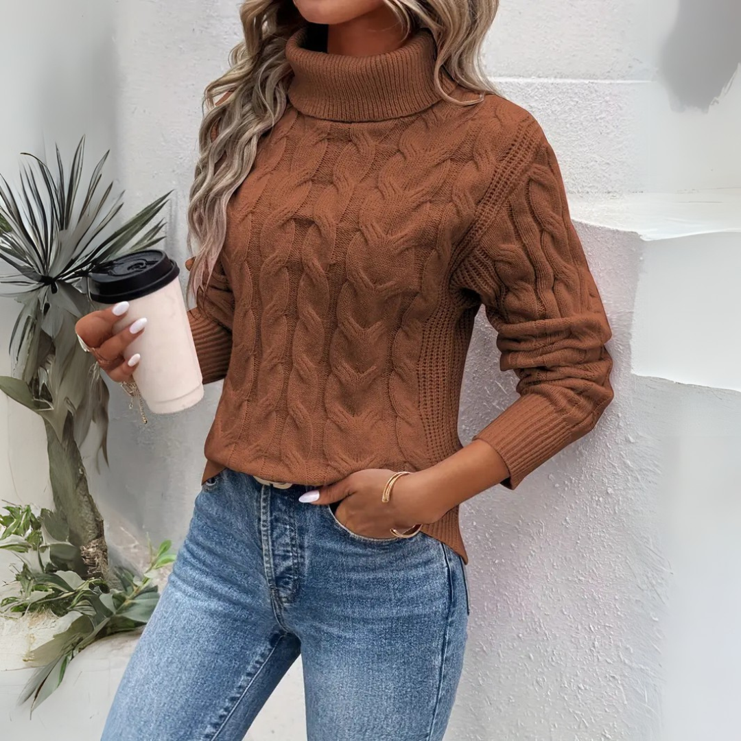 Gloria | Pull à col roulé torsadé