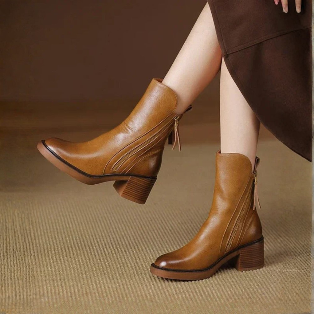 Éliane | Bottines à talon élégantes avec fermeture zippée