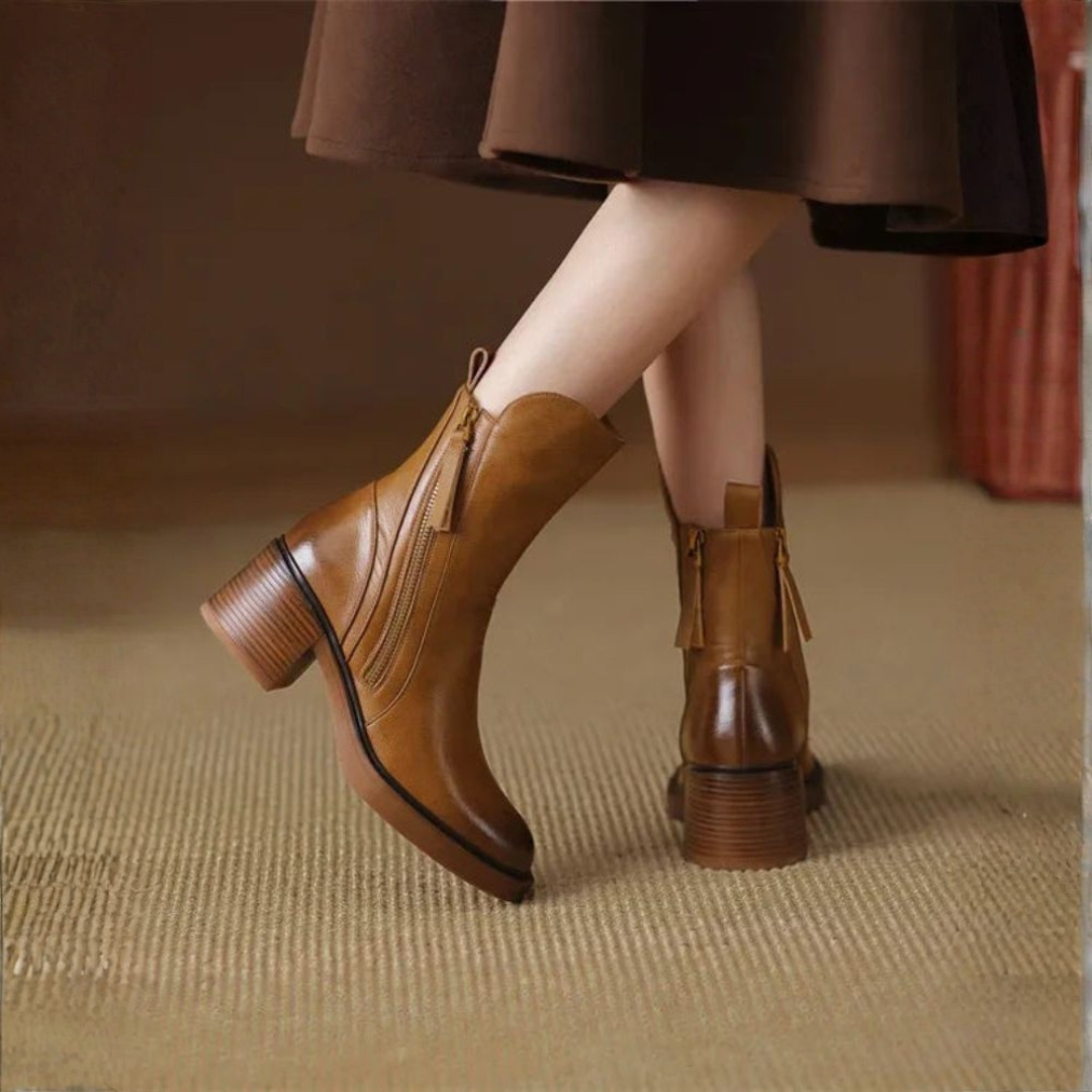 Éliane | Bottines à talon élégantes avec fermeture zippée