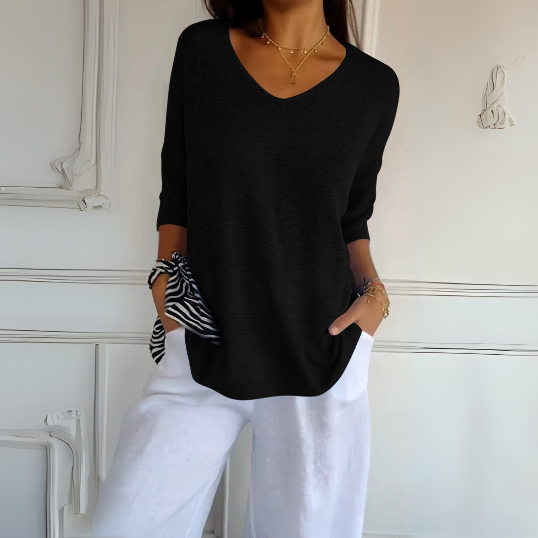 Anna | Haut en maille avec col en V