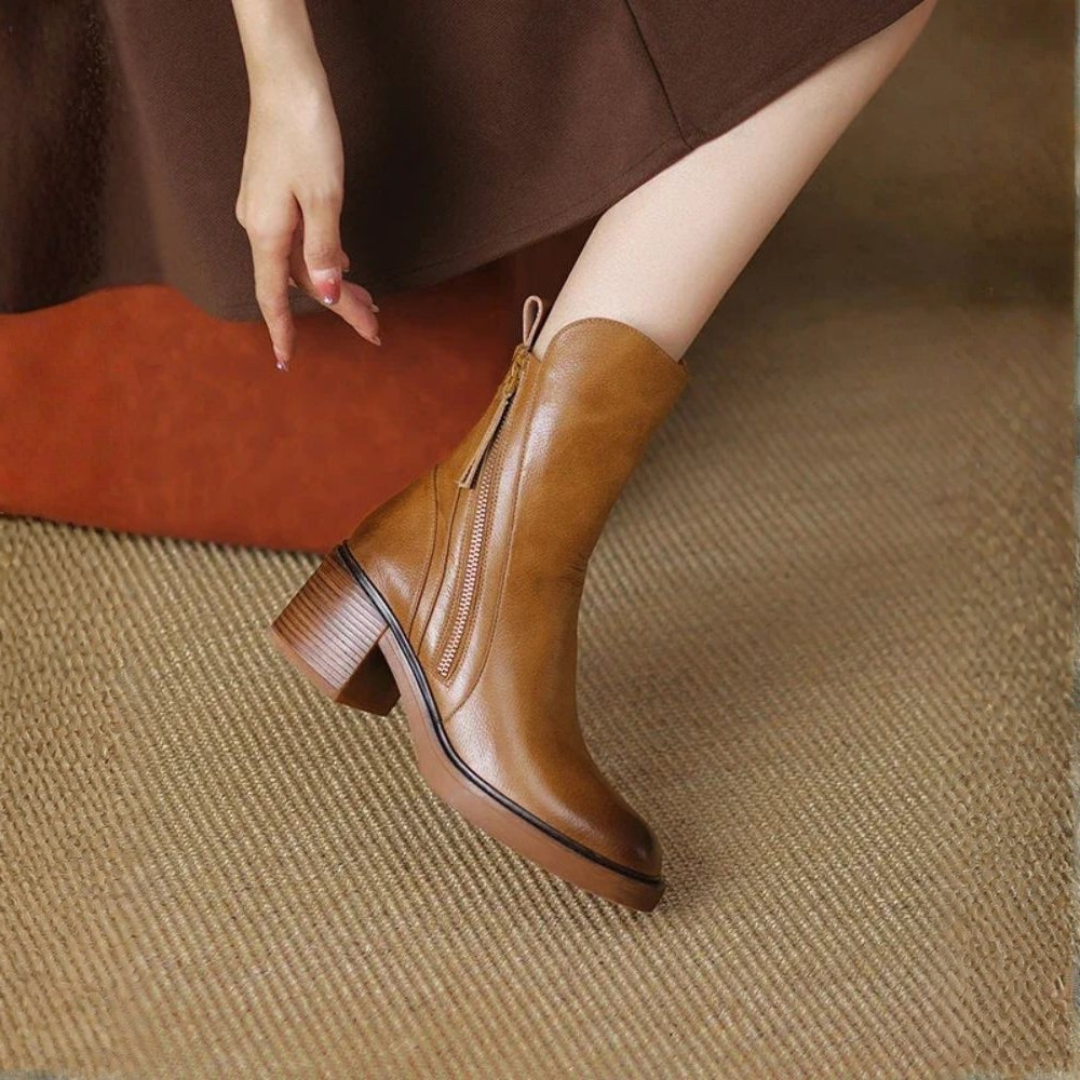 Éliane | Bottines à talon élégantes avec fermeture zippée