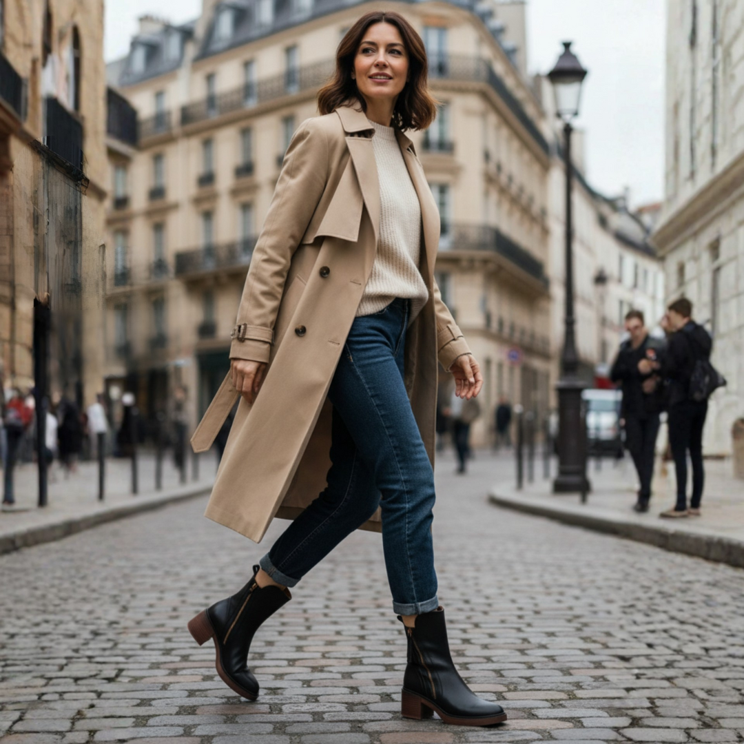 Éliane | Bottines à talon élégantes avec fermeture zippée