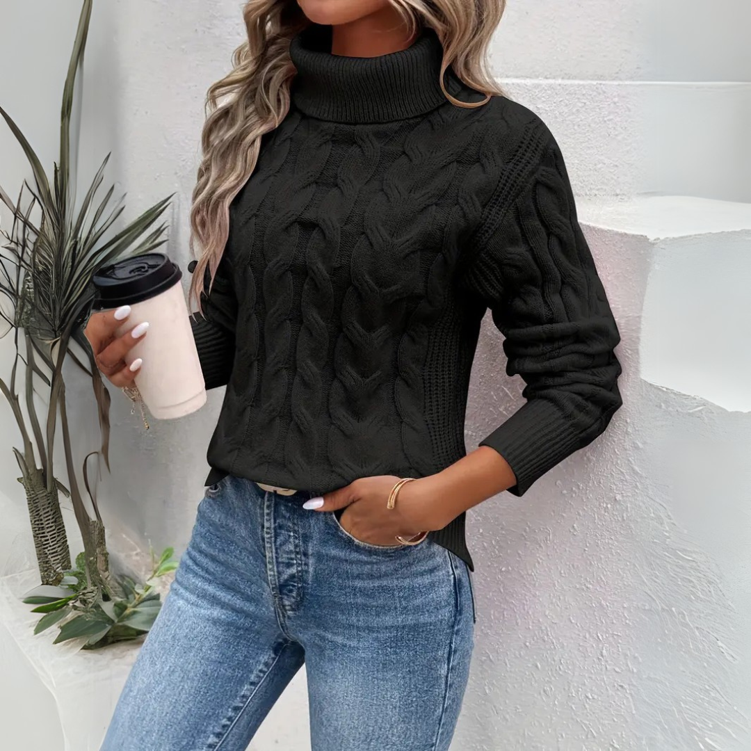 Gloria | Pull à col roulé torsadé