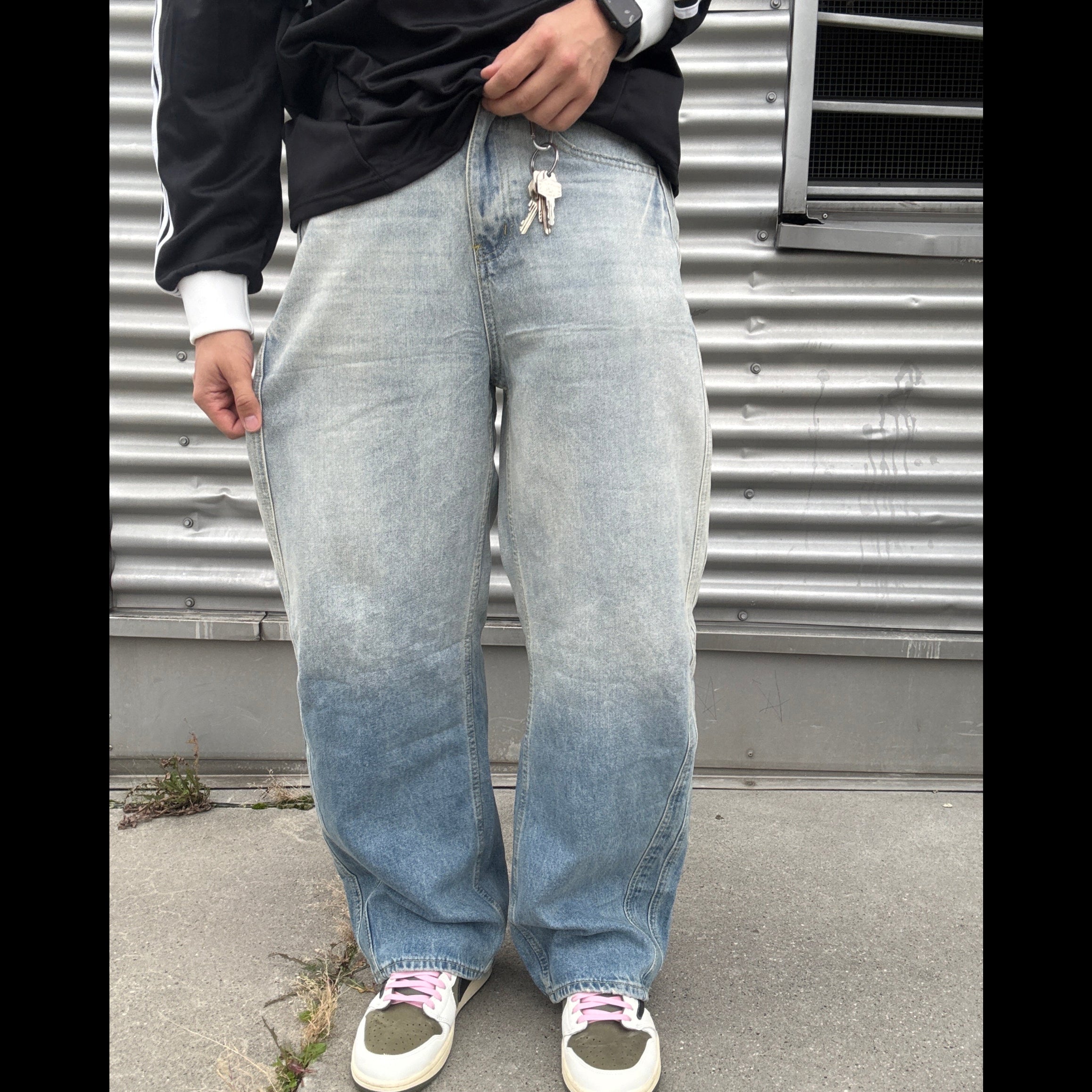 DCRB White Washed Baggy Denim Jeans